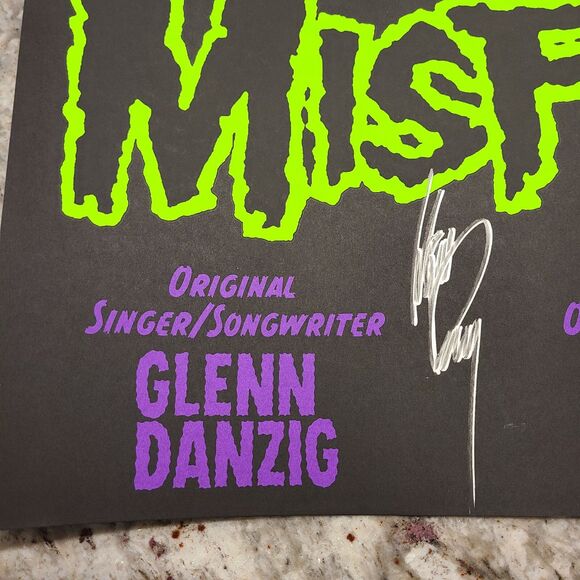 The MISFITS  Signed Concert Poster 7/15 Phx AZ Autographed Rare Danzig XXX/500 - Picture 2 of 3
